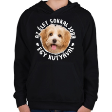 PRINTFASHION Havanese - Gyerek kapucnis pulóver - Fekete