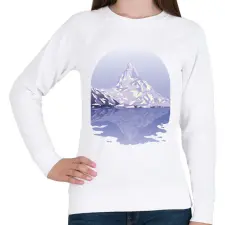 PRINTFASHION Havas hegy - Női pulóver - Fehér női pulóver, kardigán