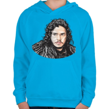 PRINTFASHION Havas Jon - Gyerek kapucnis pulóver - Azúrkék gyerek pulóver, kardigán