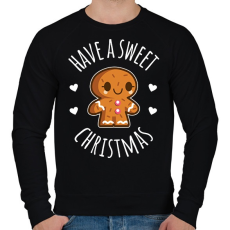 PRINTFASHION Have sweet Christmas - Férfi pulóver - Fekete