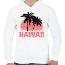 PRINTFASHION Hawaii - Férfi kapucnis pulóver - Fehér