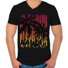 PRINTFASHION Hawaii - Férfi V-nyakú póló - Fekete