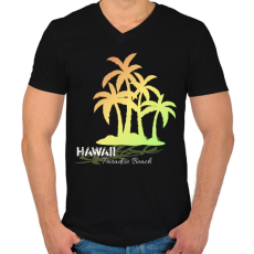 PRINTFASHION Hawaii paradise beach - Férfi V-nyakú póló - Fekete