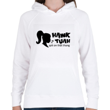 PRINTFASHION Hawk Tuah - Black - Női kapucnis pulóver - Fehér női pulóver, kardigán