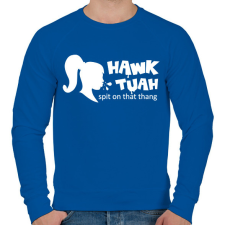 PRINTFASHION Hawk Tuah - White - Férfi pulóver - Királykék férfi pulóver, kardigán