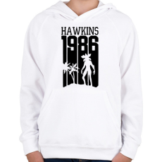 PRINTFASHION hawkins 1986 - Gyerek kapucnis pulóver - Fehér