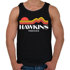 PRINTFASHION Hawkins Indiana Retro - Férfi atléta - Fekete atléta, trikó