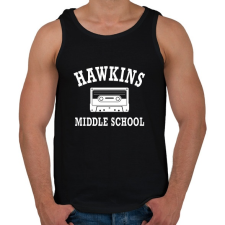 PRINTFASHION Hawkins Middle School - Fehér - Férfi atléta - Fekete atléta, trikó
