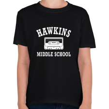 PRINTFASHION Hawkins Middle School - Fehér - Gyerek póló - Fekete gyerek póló