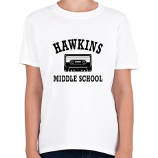 PRINTFASHION Hawkins Middle School - Fekete - Gyerek póló - Fehér