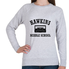 PRINTFASHION Hawkins Middle School - Fekete - Női pulóver - Sport szürke