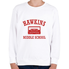 PRINTFASHION Hawkins Middle School - Piros - Gyerek pulóver - Fehér