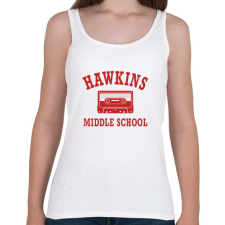 PRINTFASHION Hawkins Middle School - Piros - Női atléta - Fehér női trikó