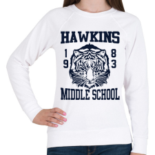 PRINTFASHION Hawkins Tigers - Női pulóver - Fehér női pulóver, kardigán