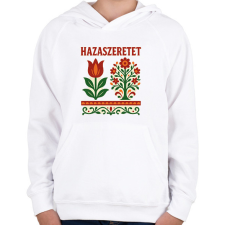 PRINTFASHION hazaszeretet - Gyerek kapucnis pulóver - Fehér gyerek pulóver, kardigán