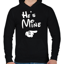 PRINTFASHION He is mine - Férfi kapucnis pulóver - Fekete férfi pulóver, kardigán