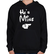 PRINTFASHION He is mine - Gyerek kapucnis pulóver - Fekete gyerek pulóver, kardigán