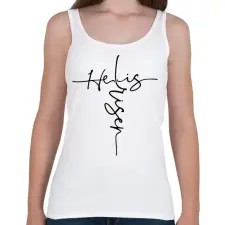 PRINTFASHION He is risen - Női atléta - Fehér női trikó