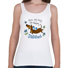 PRINTFASHION He's very happy dachshund - Női atléta - Fehér