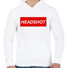 PRINTFASHION Headshot - Férfi kapucnis pulóver - Fehér