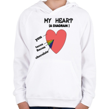 PRINTFASHION Heart diagram - Gyerek kapucnis pulóver - Fehér gyerek pulóver, kardigán
