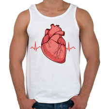 PRINTFASHION Heartbeat - Férfi atléta - Fehér atléta, trikó