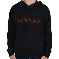 PRINTFASHION heartbeat - Gyerek kapucnis pulóver - Fekete gyerek pulóver, kardigán