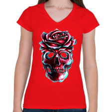 PRINTFASHION Heartless - Női V-nyakú póló - Piros női póló