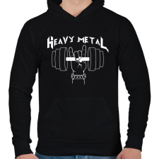 PRINTFASHION Heavy Metal - Férfi kapucnis pulóver - Fekete férfi pulóver, kardigán