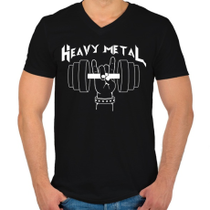 PRINTFASHION Heavy Metal - Férfi V-nyakú póló - Fekete