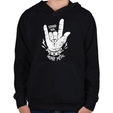 PRINTFASHION Heavy metal - Gyerek kapucnis pulóver - Fekete