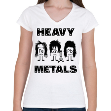 PRINTFASHION Heavy metals - vegyjelek - Női V-nyakú póló - Fehér női póló