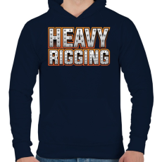 PRINTFASHION Heavy Rigging felirat - Férfi kapucnis pulóver - Sötétkék