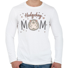 PRINTFASHION Hedgehog mom - Férfi hosszú ujjú póló - Fehér férfi póló
