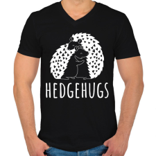 PRINTFASHION Hedgehugs - Férfi V-nyakú póló - Fekete férfi póló