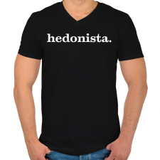 PRINTFASHION hedonista - Férfi V-nyakú póló - Fekete férfi póló