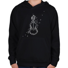 PRINTFASHION Hegedű - Gyerek kapucnis pulóver - Fekete gyerek pulóver, kardigán