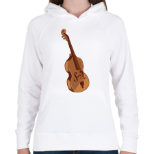 PRINTFASHION Hegedű - Női kapucnis pulóver - Fehér női pulóver, kardigán