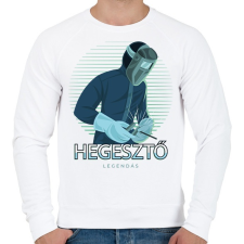 PRINTFASHION Hegesztő - Legendás - Férfi pulóver - Fehér férfi pulóver, kardigán