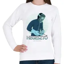 PRINTFASHION Hegesztő - Legendás - Női pulóver - Fehér női pulóver, kardigán
