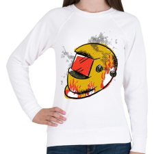 PRINTFASHION Hegesztő sisak - Női pulóver - Fehér női pulóver, kardigán