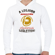PRINTFASHION Hegesztő szülinapja július színes - Férfi kapucnis pulóver - Fehér férfi pulóver, kardigán