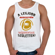 PRINTFASHION Hegesztő szülinapja március színes - Férfi atléta - Fehér atléta, trikó