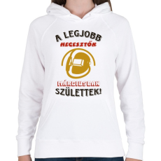 PRINTFASHION Hegesztő szülinapja március színes - Női kapucnis pulóver - Fehér