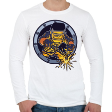 PRINTFASHION Hegesztő - Welder - Férfi hosszú ujjú póló - Fehér férfi póló