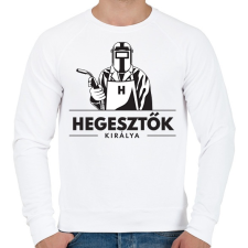 PRINTFASHION Hegesztők királya - Férfi pulóver - Fehér férfi pulóver, kardigán