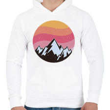 PRINTFASHION Hegycsúcs - Férfi kapucnis pulóver - Fehér férfi pulóver, kardigán