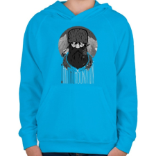 PRINTFASHION Hegyi ember - Gyerek kapucnis pulóver - Azúrkék gyerek pulóver, kardigán