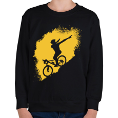 PRINTFASHION Hegyi kerékpáros - Gyerek pulóver - Fekete
