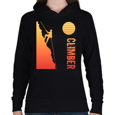 PRINTFASHION hegymászás  - Női kapucnis pulóver - Fekete női pulóver, kardigán